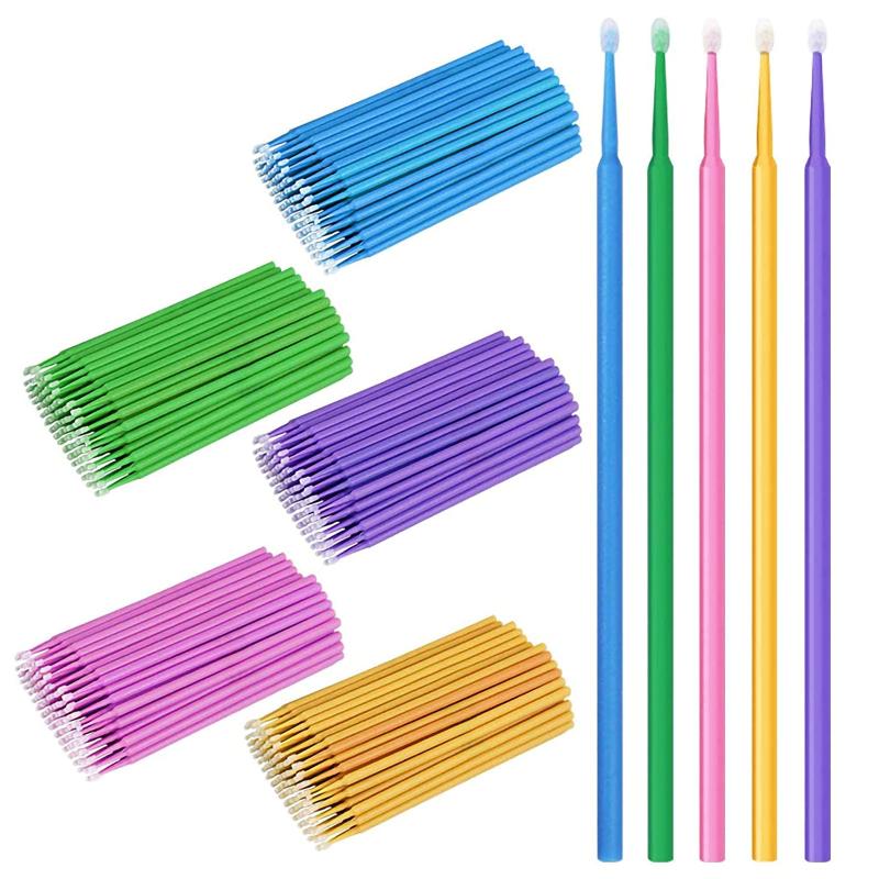 

Makeup Brushes 200pcs Disposable Micro Applicators Brush Bendable Mascara Wands Fiber Lint For Eyelash Extensions ToolMakeup BrushesMakeup