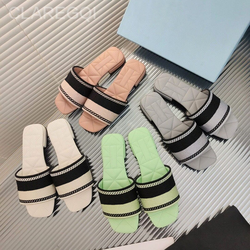 chunky heels sandals senior slippers brand summer shoes designer slides sandals famous designers women luxury sandal fashion low heel The embroid