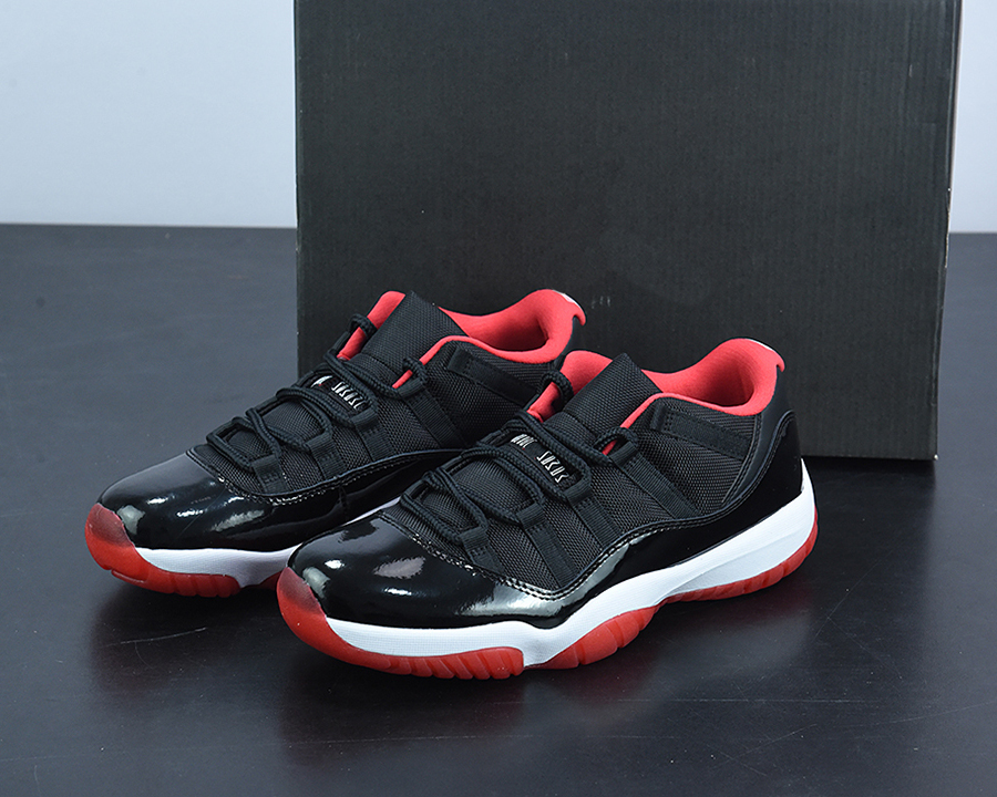 

Shoes Jumpman 11 Low Bred Basketball Black/Varsity Red-White Good Quality Outdoor Trainers Sports Sneaker Original, All with original symbol