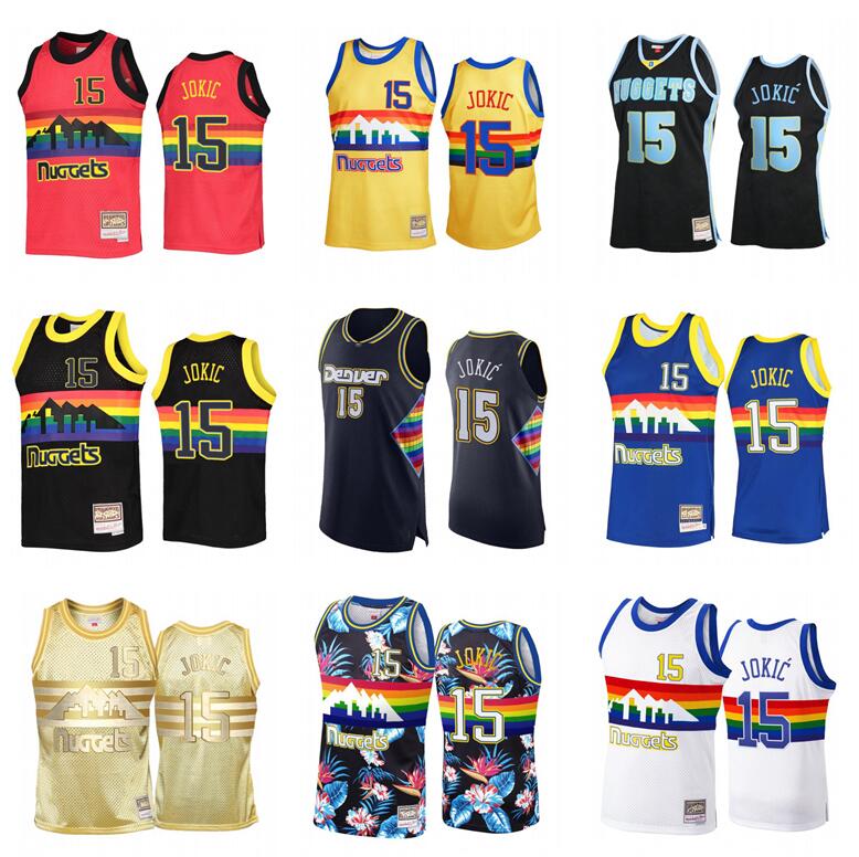 

Stitched 15 Jokic basketball Jersey S-6XL Mitchell & Ness Mesh Hardwoods Classics retro version jerseys Men Women Youth, Stitched jersey