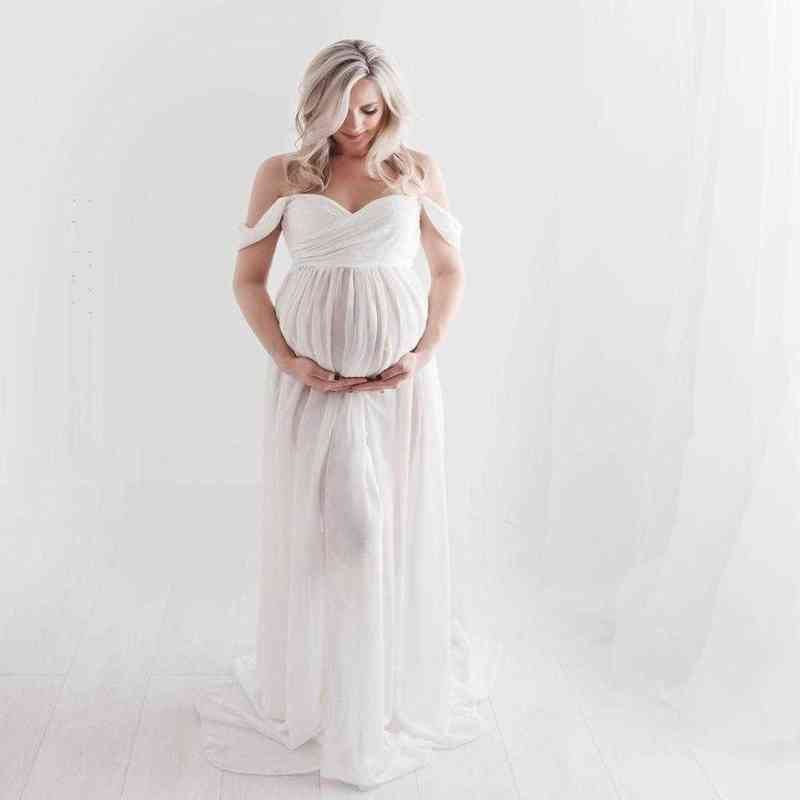 

Maternity Photography Props Chiffon Lace Clothes Pregnancy Dress Photography Maternity Dresses For Photo Shoot Pregnant Women G220418, Orange