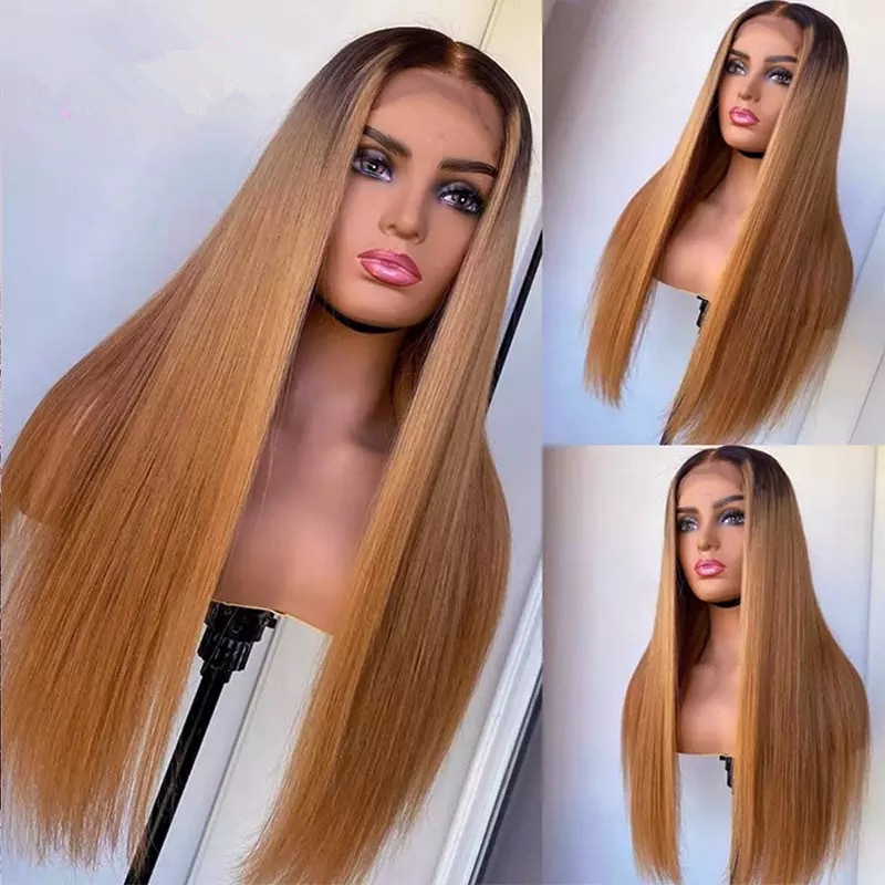 

26 Inches 1BT27 Synthetic Lace Front Wig Simulation Human Hair Wigs 13x4 That Look Real HQ801, #1b