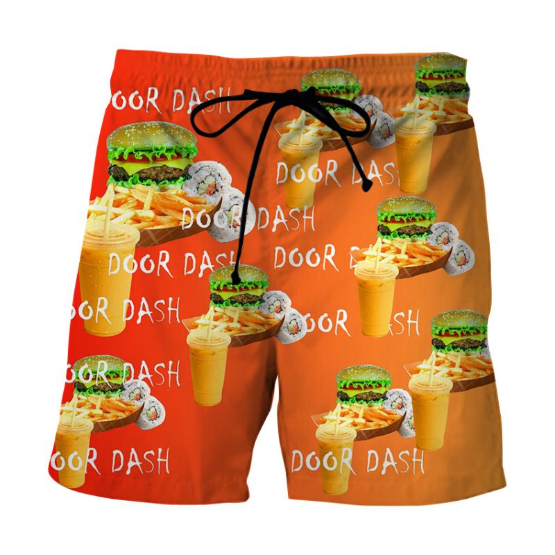 

Men' Shorts Brand Clothing 2022 Summer Harajuku Men Casual Food Hamburger/Cola 3D Print Unisex Cool Comfort Beach SwimwearMen, Dk-51