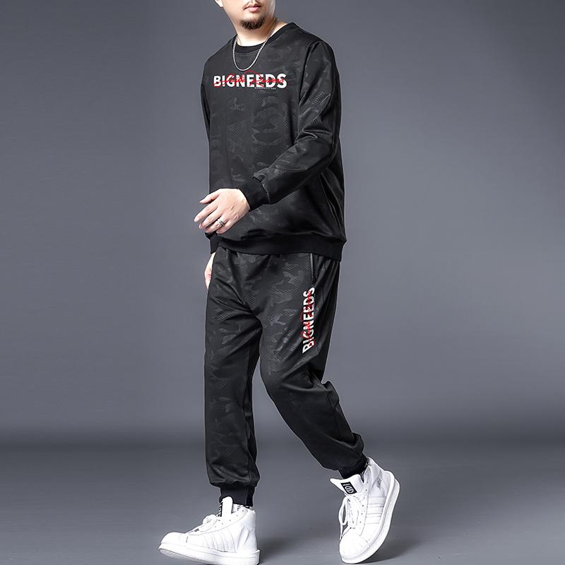 

Men's Tracksuits Plus Size 7XL 6XL 5XL Men Sets Sport Suit Tracksuit Outfit 4xl 2 Piece Set Suits Hoodies & Long Pants Mens Spring Autum, Black