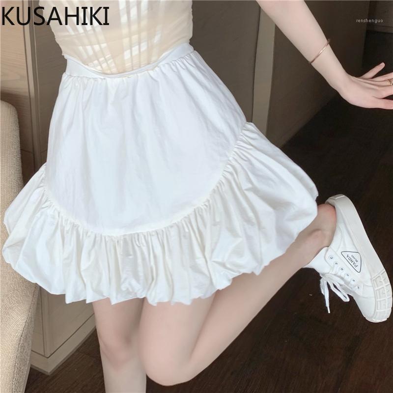 

Korean Pleated Patchwork Woman Skirts Causal High Waist Sweet Mujer Faldas 2022 Summer Femme Skirt 6G576, Black