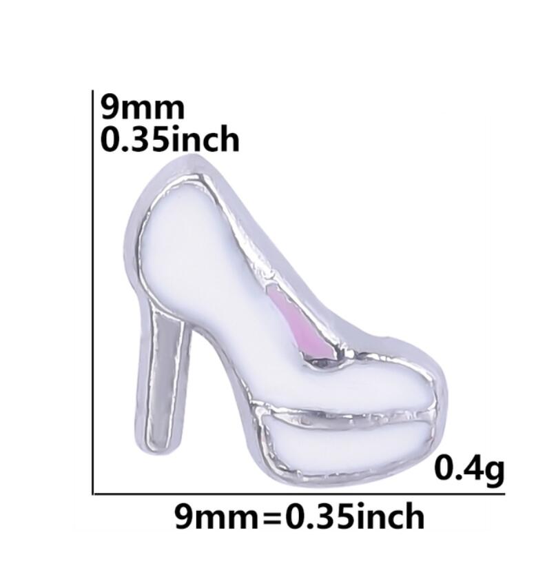 

20PCS/lot white high heel shoe Floating Locket Charm Fit For Living Magnetic Memory Locket Fashion Jewelrys