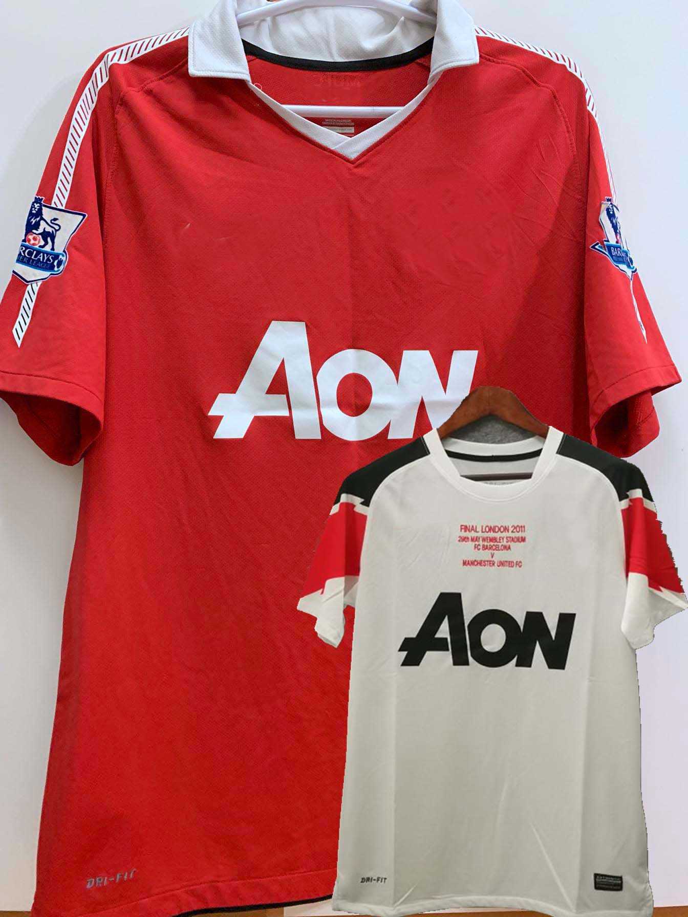 

Retro classic 2010 2011 soccer jerseys Manchester GIGGS RONALDO ROONEY 10/11 home away united Retro football shirt, 10/11 ucl version