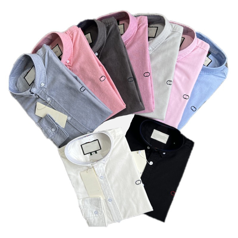 

Mens Shirts Designers Shirt Long Sleeve Solid Color Slim Fit Casual Business clothing Long-sleeved Dress shirt Oxford cloth, Customize