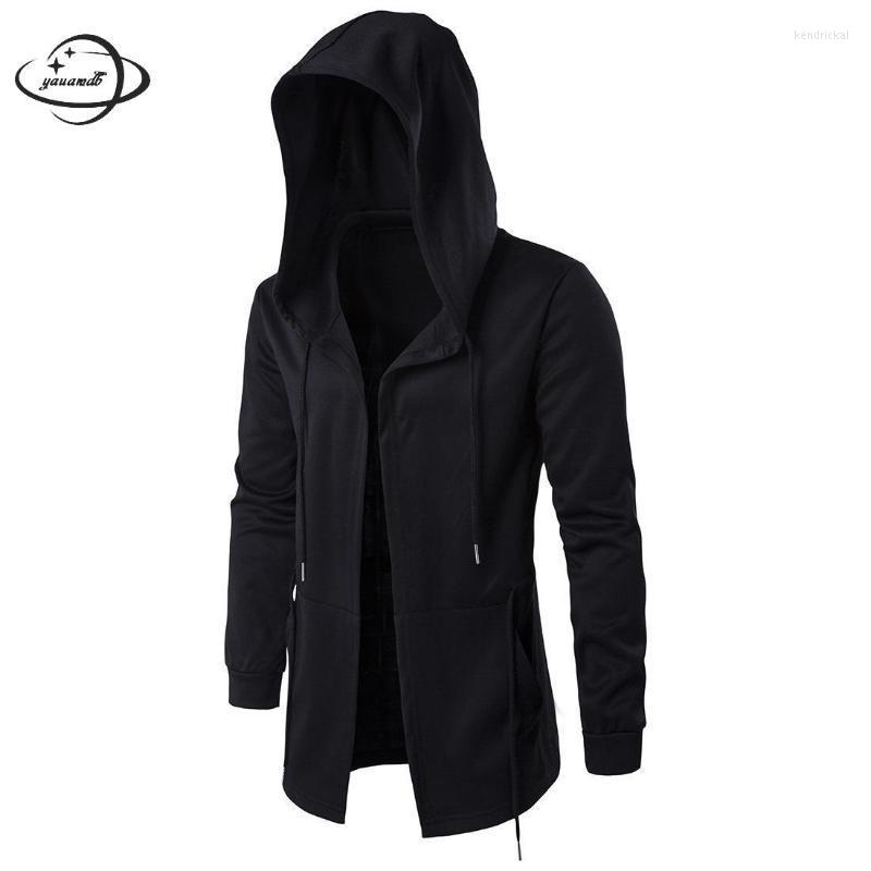 

Men's Trench Coats Yauamdb Men Autumn Winter Cotton Size -5xl Male Hooded Jacket Long Windbreake Slim Solid Coat Y58 Kend22, Black
