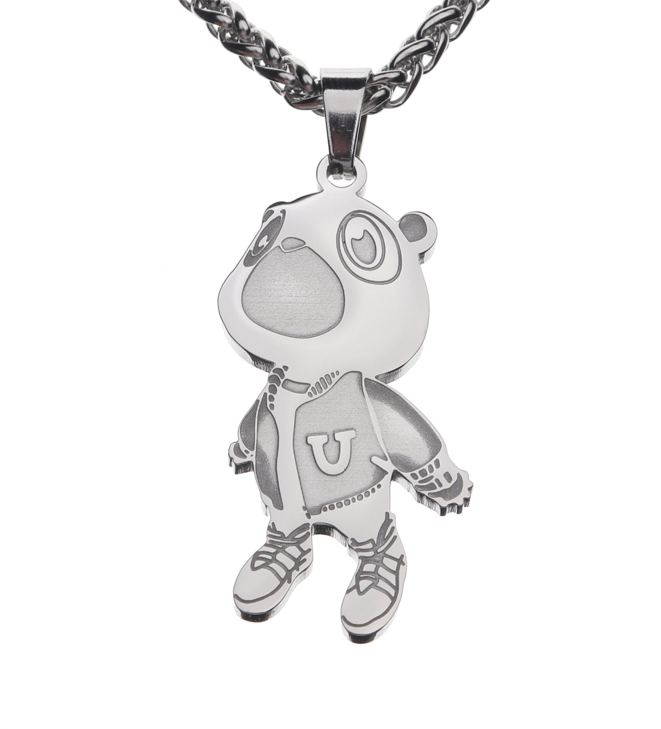 

European And American Kanye West Bear Pendant Necklace Tide Brand Men And Women Hip-Hop Personality Couple