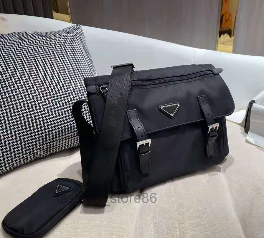 

fashion bag trend all-match bag top designer classic women nylon bag material unisex style messenger bags Men's backpack, Black
