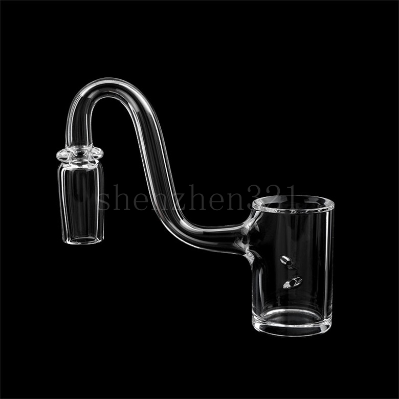 

Bent Neck Smoking Tourbillon/ Spinning Air Holes Quartz Banger Beveled Edge with 2pcs for Glass Water Bongs Dab Rigs Pipes