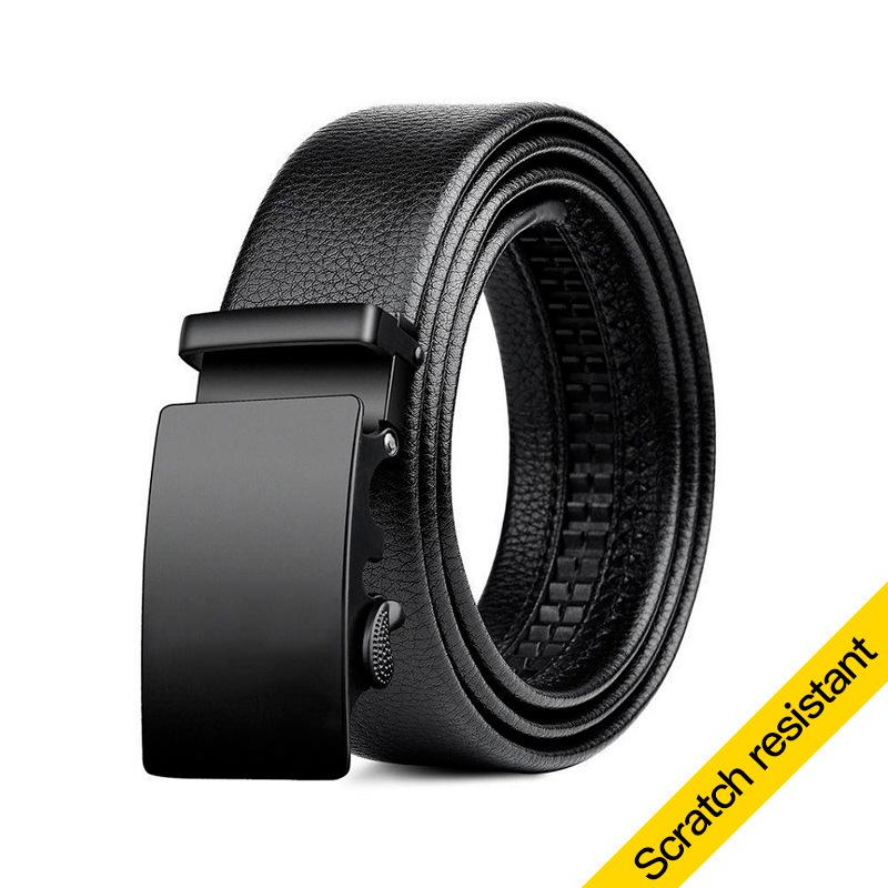 

Belts Men's Leather Belt Metal Car Automatic Buckle High Quality Business Work BeltBelts, Black