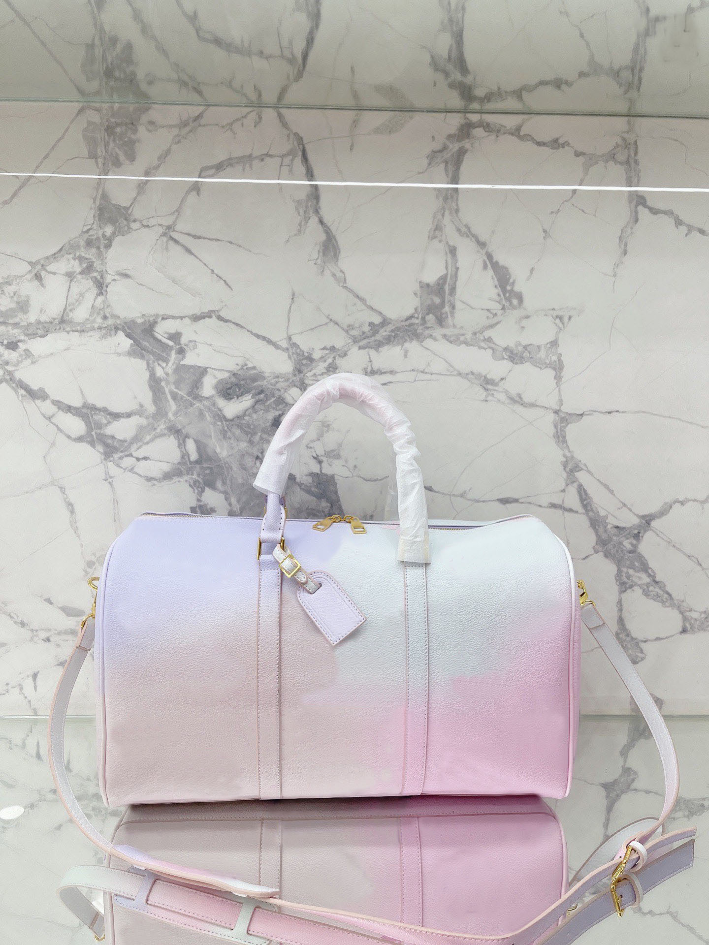 

New Gradient pastel shades duffle bags Duffel Bags luggage Travelling Bag High Women large capacity luggage bag baggage waterproof handbag Casual Travel Bags 45cm, Photo color