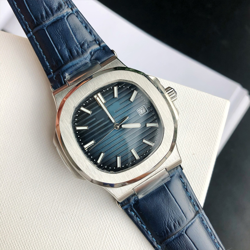 

Luxury Mens Watch 40mm Wristwatches Leather Band Automatic Mechanical Blue Dial Stainless Steel Nautilus Men Watches Montre De Luxe watches, Waterproof