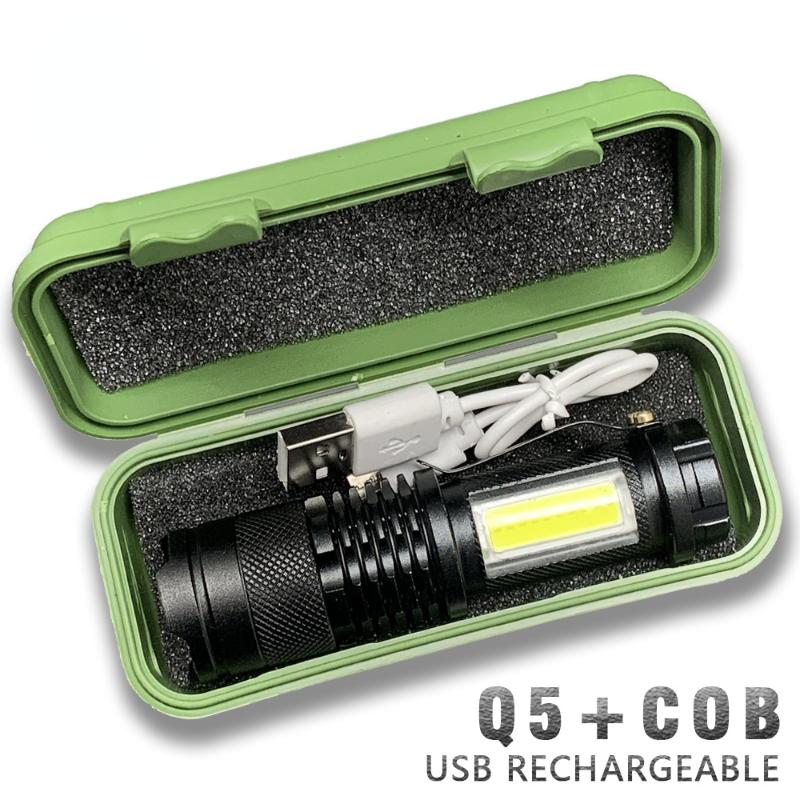 

Flashlights Torches Portable Mini Led Zoom Torch COB Lamp 2000 Lumens Adjustable Penlight Waterproof For Outdoor Rechargeable