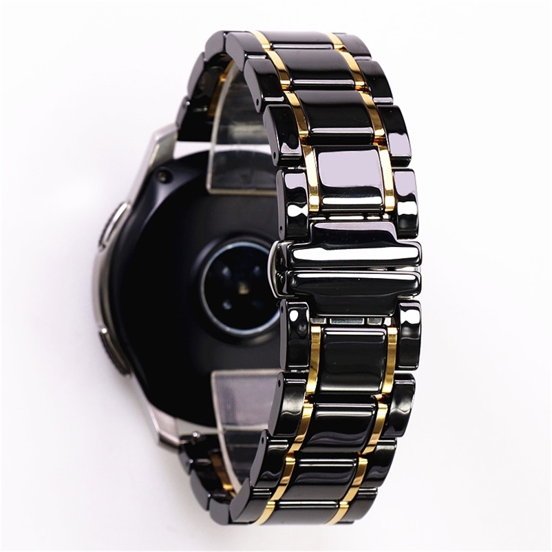 

20mm 22mm Luxury Ceramic Steel Black Strap For Galaxy Watch4 S3 Amazfit Gts Watch Band Bracelet Wristband Belt 220624