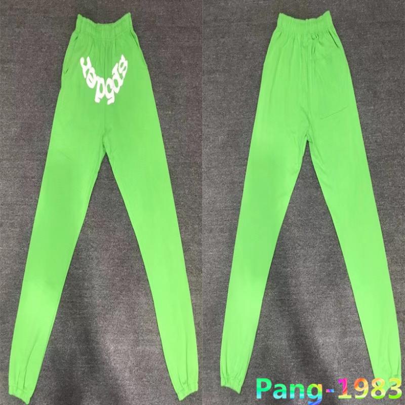 

Men' Pants White Sp5der Logo Sweatpants Men Women 555555 High Street Hip Hop Young Thug Green TrousersMen, Black