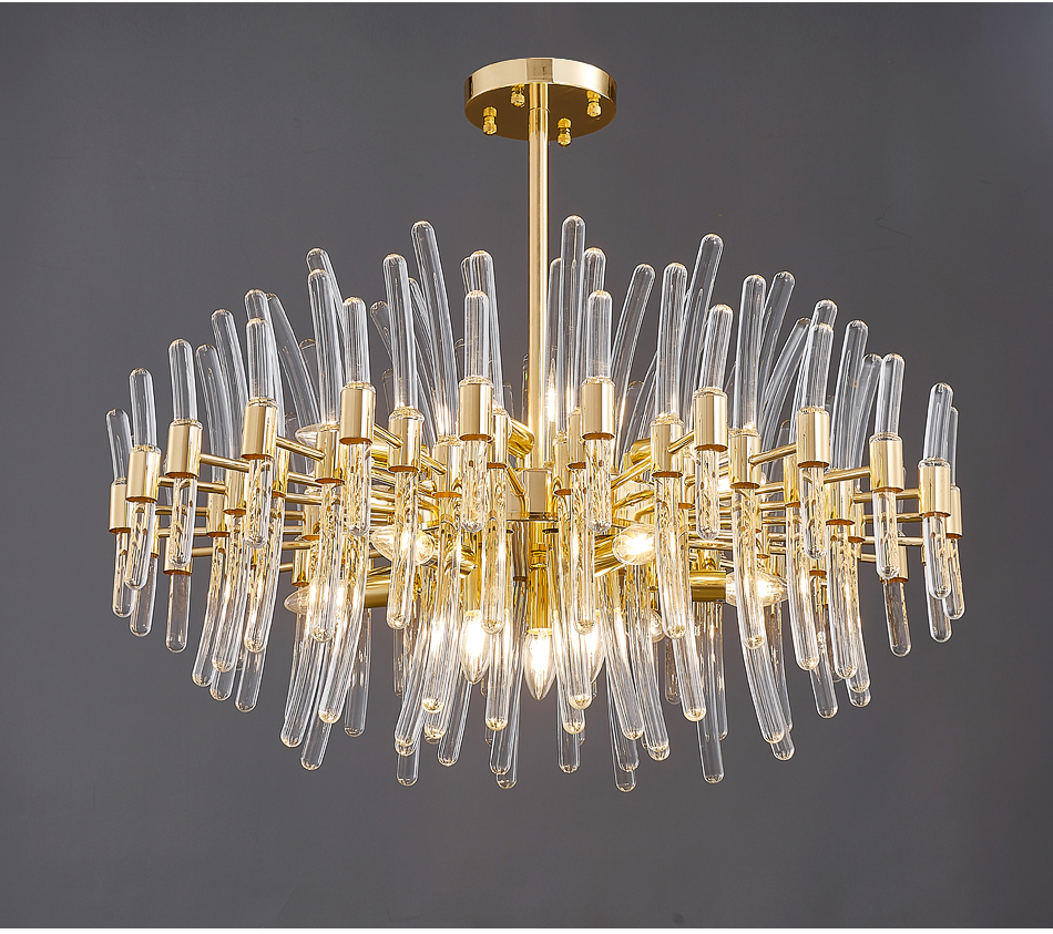 

Creative LED Crystal Hanging Lamps Gold Luxury Chandelier Firm Metal Lighting Fixtures for Living Room Bedroom Dining Hall