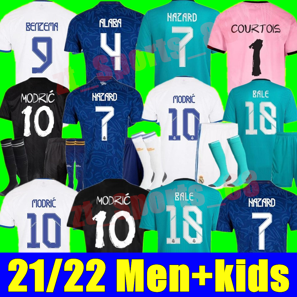 

21 22 BENZEMA soccer Jerseys football shirt home away 3rd 4TH Y-3 CAMAVINGA REAL ALABA HAZARD ASENSIO MADRID MODRIC MARCELO camiseta men + kids kit 2021 2022 uniforms, Kids away+socks