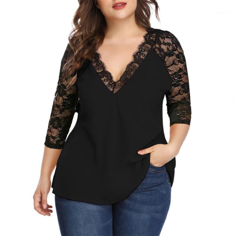 

Women's Blouses & Shirts 2022 Fashion Floral Lace Hollow Out Sexy Tunic Blouse Women Clothing Summer Solid Tops Ladies 3/4 Sleeve Blusas, Pink