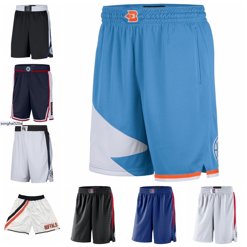 

2022 Los Angeles''Clippers''Men 2021/22 City Swingman Pants Edition Basketball Shorts Performance Black