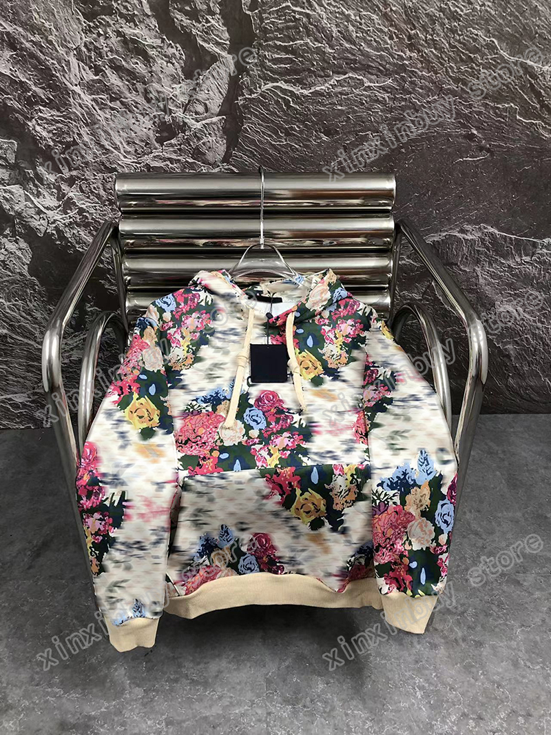 

22ss Men Women designer Sweatshirts Hoodies Floral pattern print cotton casual high quality fashion men xinxinbuy white red XS-L, Multi