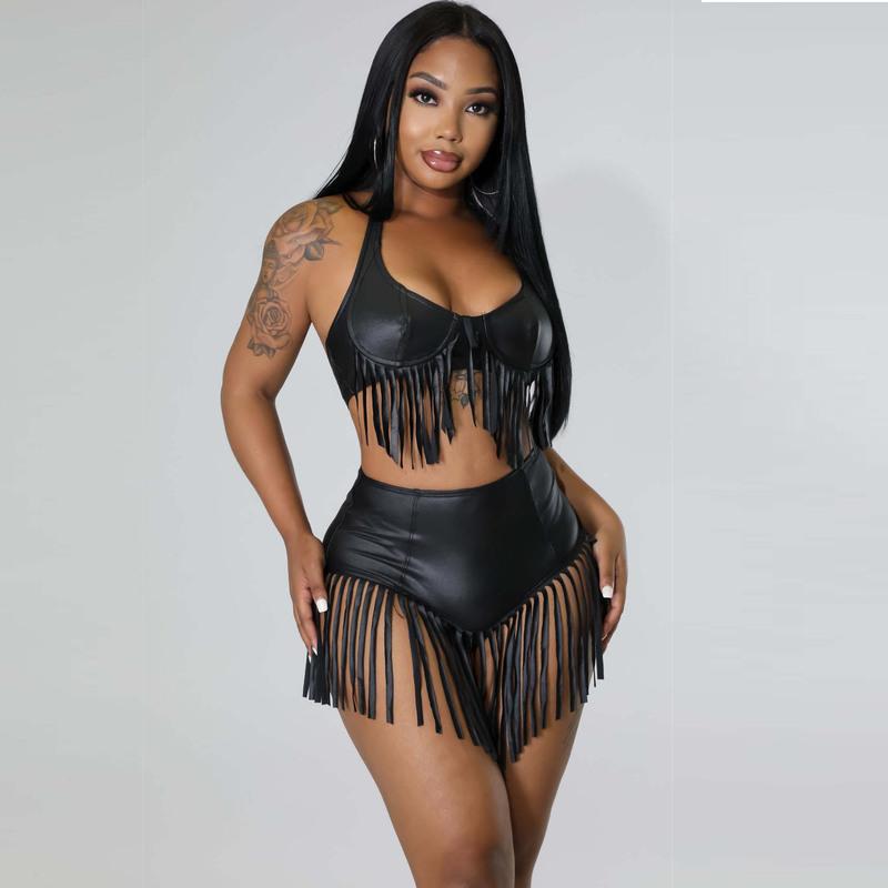 

Women' Swimwear Fashion Tassel Splicing Bikinis Set 2022 Summer Beach Swimsuit Two 2 Piece Women OuftisWomen, Yellow