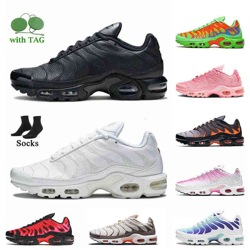 

Fashion Leather Women Men Outdoor Shoes Plus Tn Se tns Triple White Black Pink Mean Green Sports Trainers University Red Oreo Jogging, #15 triple white 36-46