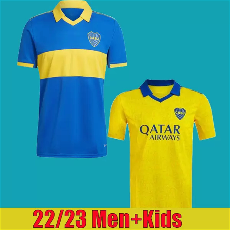 

22 23 Boca Juniors 2022-23 soccer Jersey Home Away GAGO OSVALDO CARLITOS PEREZ DE ROSSI TEVEZ PAVON JRS MEN KIDS football shirt, Champagne