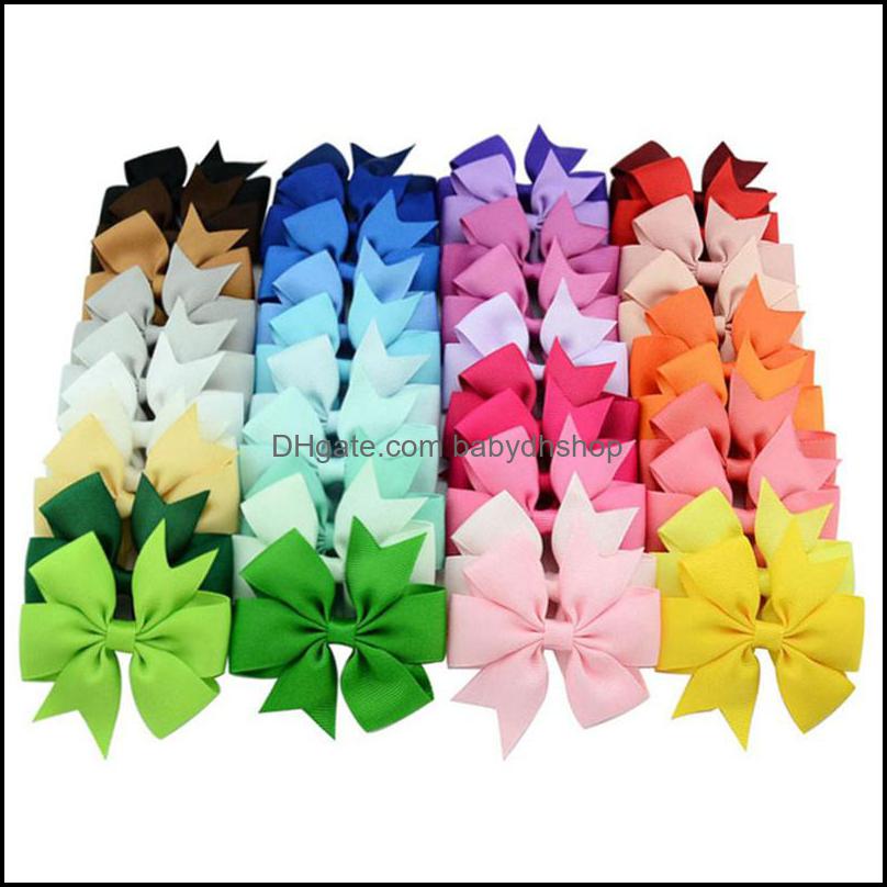 

Hair Accessories Baby Kids Maternity Baby Girls Bowknot Hairpins 3Inch Grosgrain Ribbon Bows With Alligator Clips Childrens Boutique Bow, 40 colors