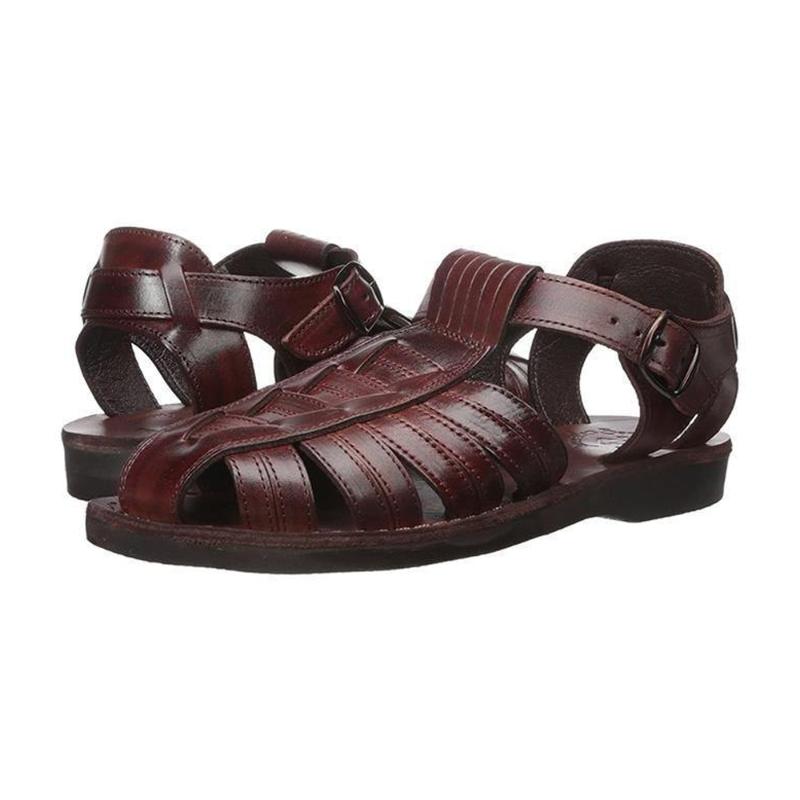 

Sandals Men Leather Closed Toe Sandal, Black
