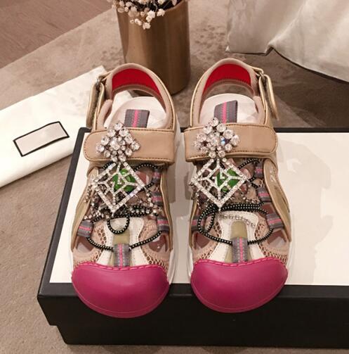 

Fashion-Newset Sandals Shiny Diamonds Slippers Lady Summer Women Unisex Sandals Rhinestone Genuine leather Sexy Comfortable TPU Shoes, As picture 4