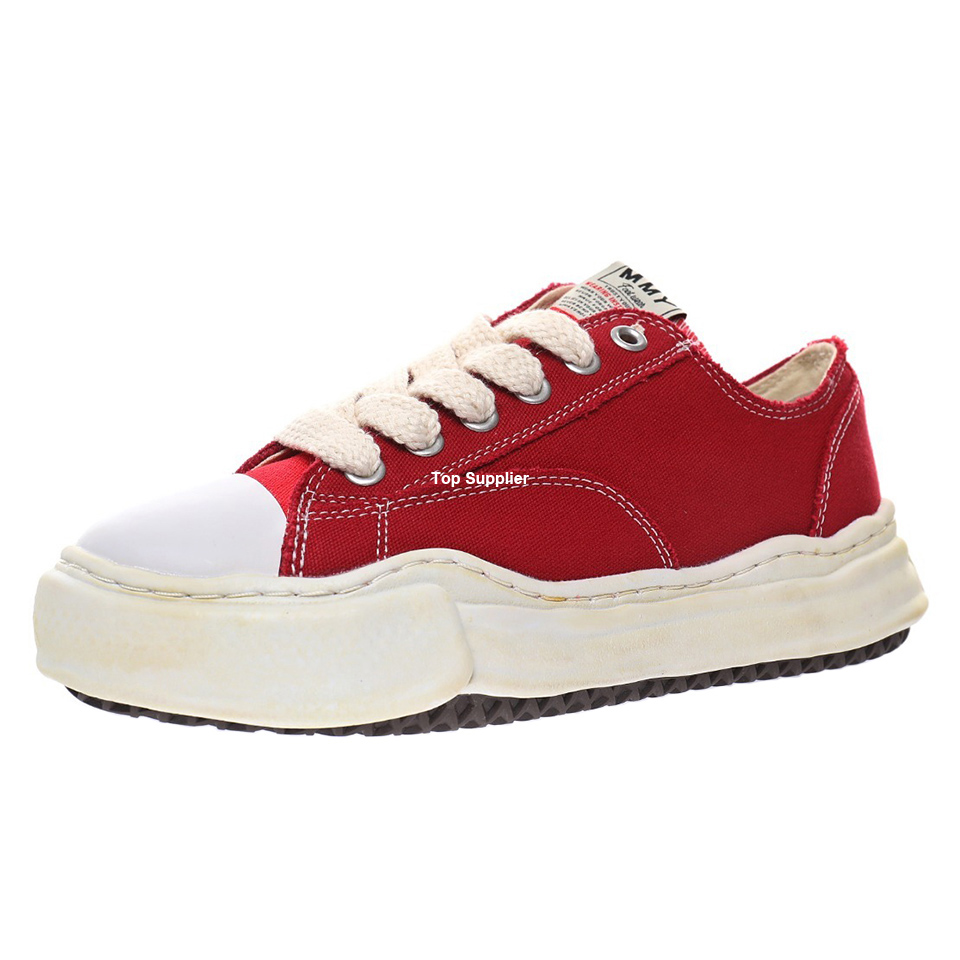 

Maison Mihara Yasuhiro Canvas Shoes for Men Toe Cap Sneaker Mens MMY Platform Shoe Womens Sneakers Women Vintage Platforms Chunky in Red, Vintage red
