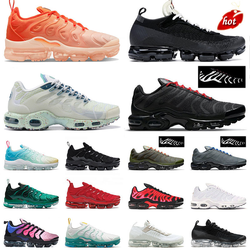 2022 Tn Plus Requin Hommes Femmes Chaussures De Course Tns Grande Taille Nous 13 Terrascape Réfléchissant Noir Unc Fly Knit Flynit Rose Designer