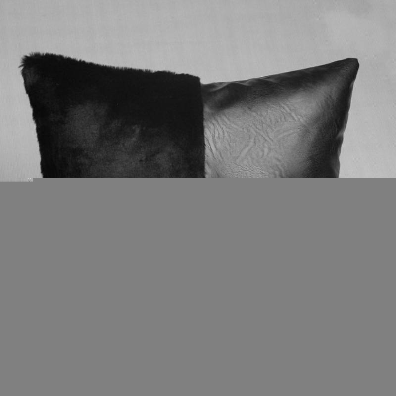 

Pillow Case Luxury PU Leather Artificial Fur Cushion Cover Sofa Bed Decor Pillowcase 45cm Decorative For Living Room Home El