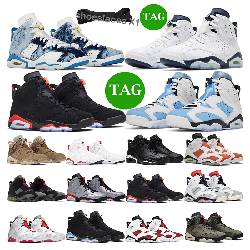 

2022 men basketball shoes 6 Washed Denim Midnight Navy UNC Bordeaux British Khaki sneakers sports infrared red Oreo mens trainer Athletic, 19
