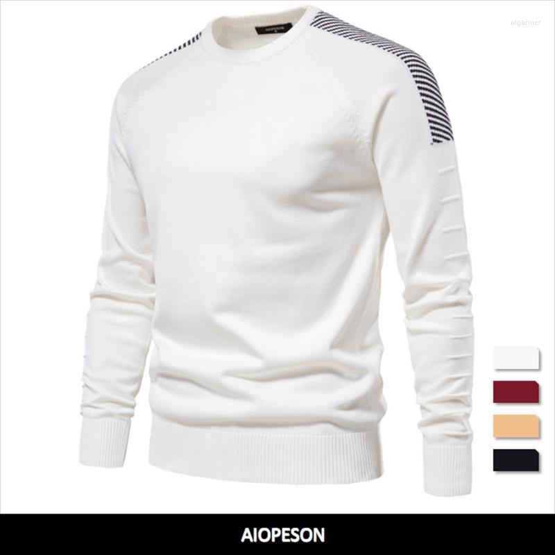 

Men's Sweaters Spliced Drop Sleeve Sweater Men Casual O-neck Slim Fit Pullovers Men's Winter Warm Knitted For MenMen's Olga22, White