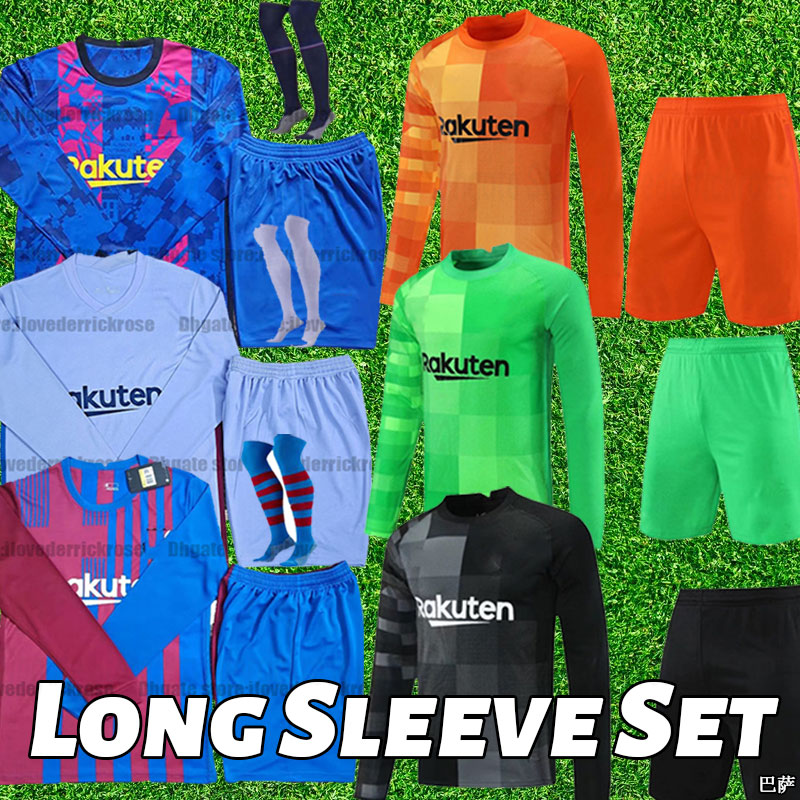 

GAVI Memphis 21 22 Barce PEDRI soccer Jersey ANSU FATI camiseta de futbol TER STEGEN O. DEMBELE F. DE JONG R. Araujo DEST football Jersey shirt full kit socks long sleeve, Away+patch