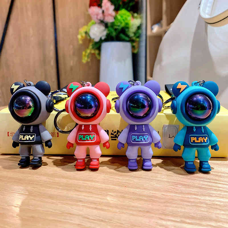 

Keychains Play creative lightning bear key pendant soft rubber doll cute bag exquisite car