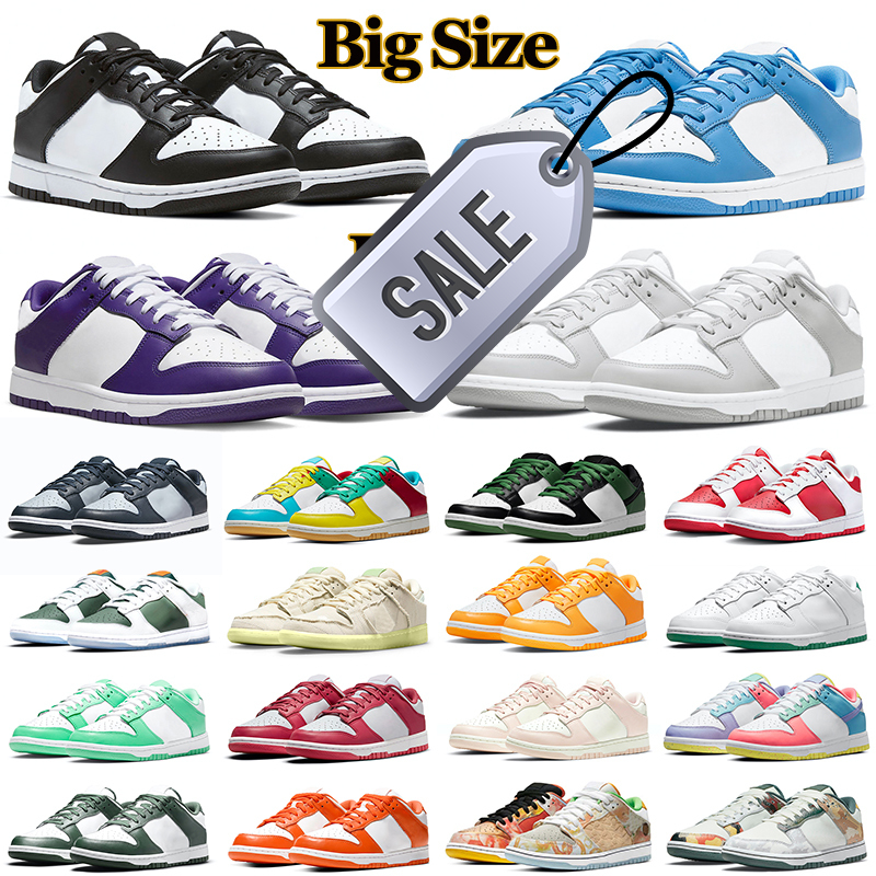 

Big Size US 13 men women dunks casual shoes designer sneakers Black White Chunky UNC Grey Fog mens trainers jogging walking dunksb