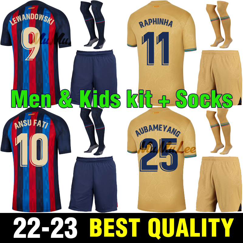 

Adult Kids kit 2022 2023 ANSU FATI PEDRI soccer jersey F. DE JONG GAVI MEMPHIS LEWANDOWSKI 22 23 FERRAN KESSIE RAPHINHA Camisetas de football shirt