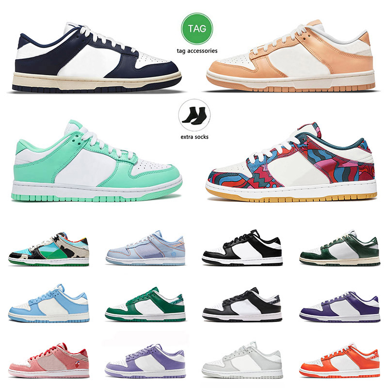 

High Quality Mens Black White OG Dunks Lows Running Shoes Skateboard Platform Off Parra Abstract Art Vintage Green Navy Paisley Union Blue Womens Sneakers 36-47, C58 orange pearl 36-40