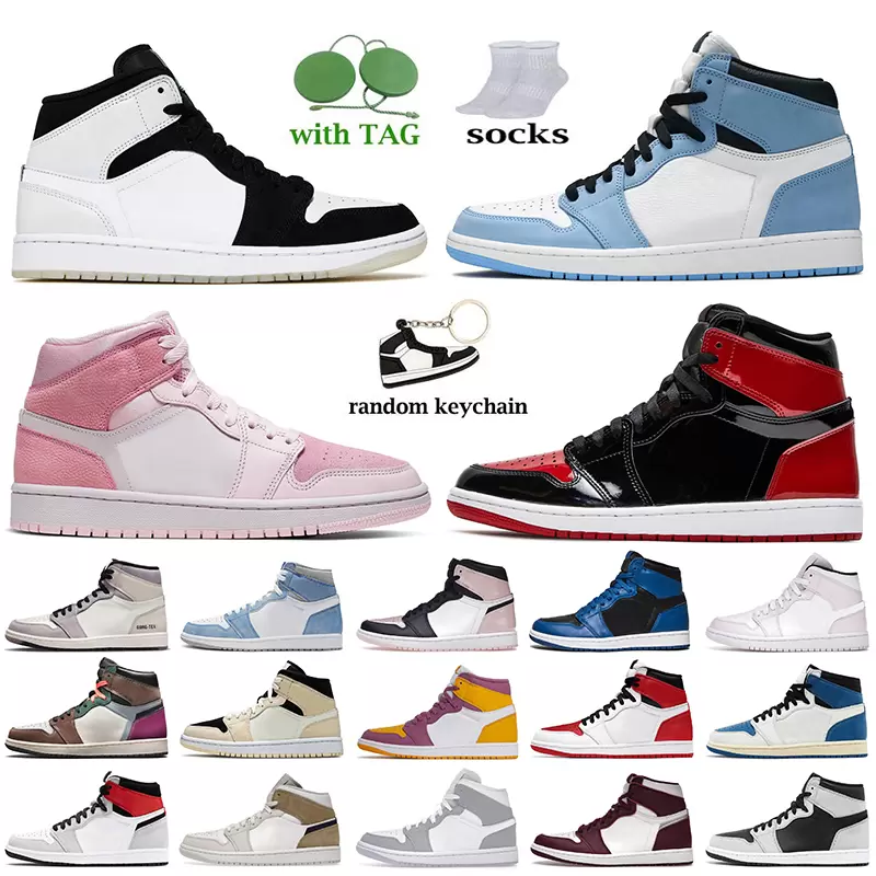 

Jumpman 1 Women Mens Trainers High OG Basketball Shoes 1s Diamond Shorts Patent Bred Digital Pink University Blue Dark Marina Blue Crimson Tint UNC Sneakers Eur 36-47