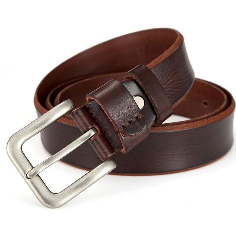 

Belts Belt For Men Arrival Top Grade Fashion Brand Genuine Leather Style Waistband Male Trousers Pin BuckleBelts, Black