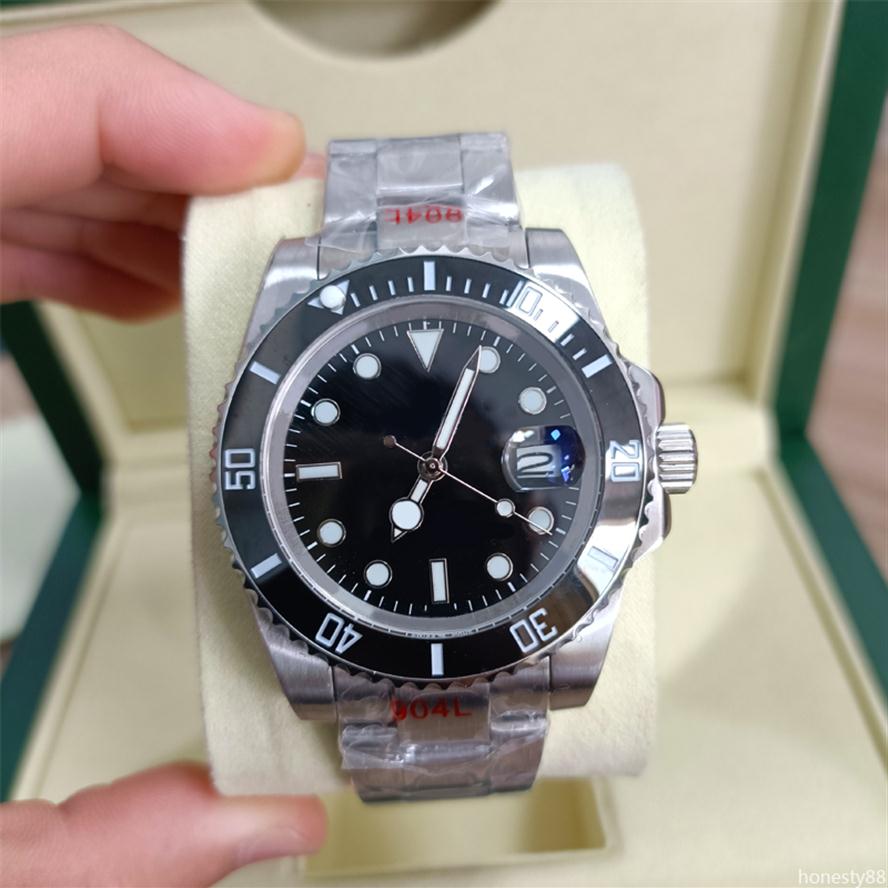 

montre de luxe mens watches automatic mechanical ceramics 40mm stainless steel Gliding clasp Swimming submarine wristwatches sapph270d