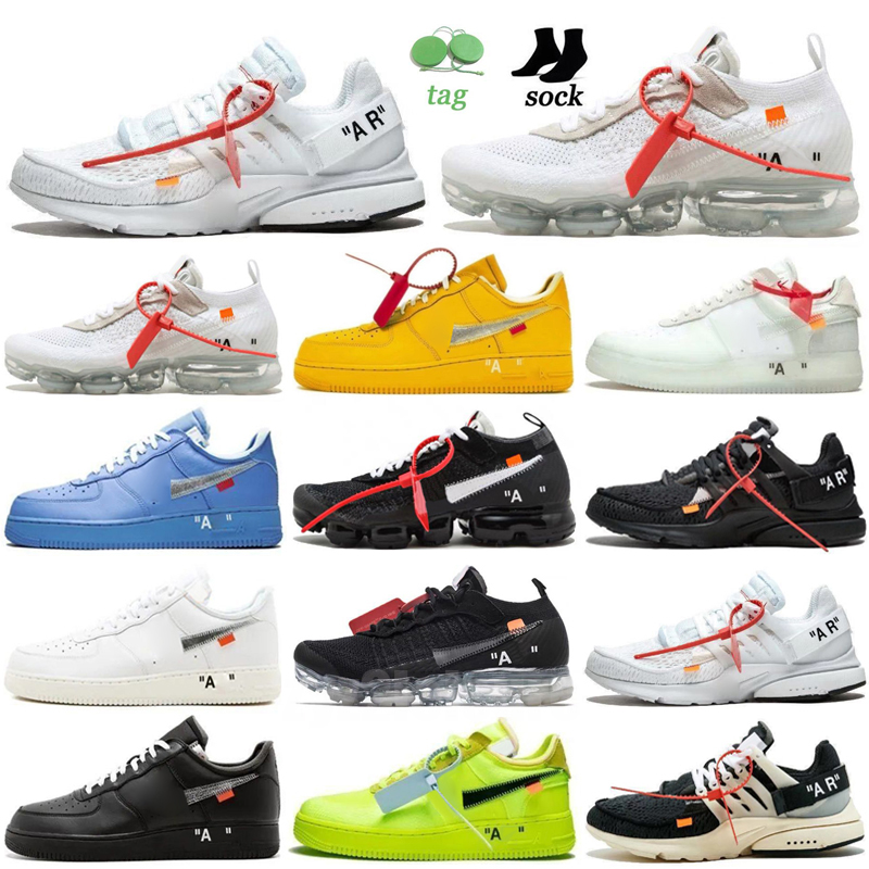 

Original men's and women's Off running shoes MCA white red Blue MAC Silver metal Volt low three black green GNER Presto 2.0 Chaussures size 36-45, Color 14