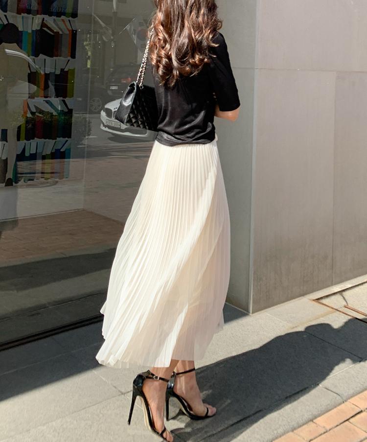 

Skirts A-line Pleated Skirt Female Summer Style Slim Accordion Umbrella Large-length Elegant Chiffon Light, Black