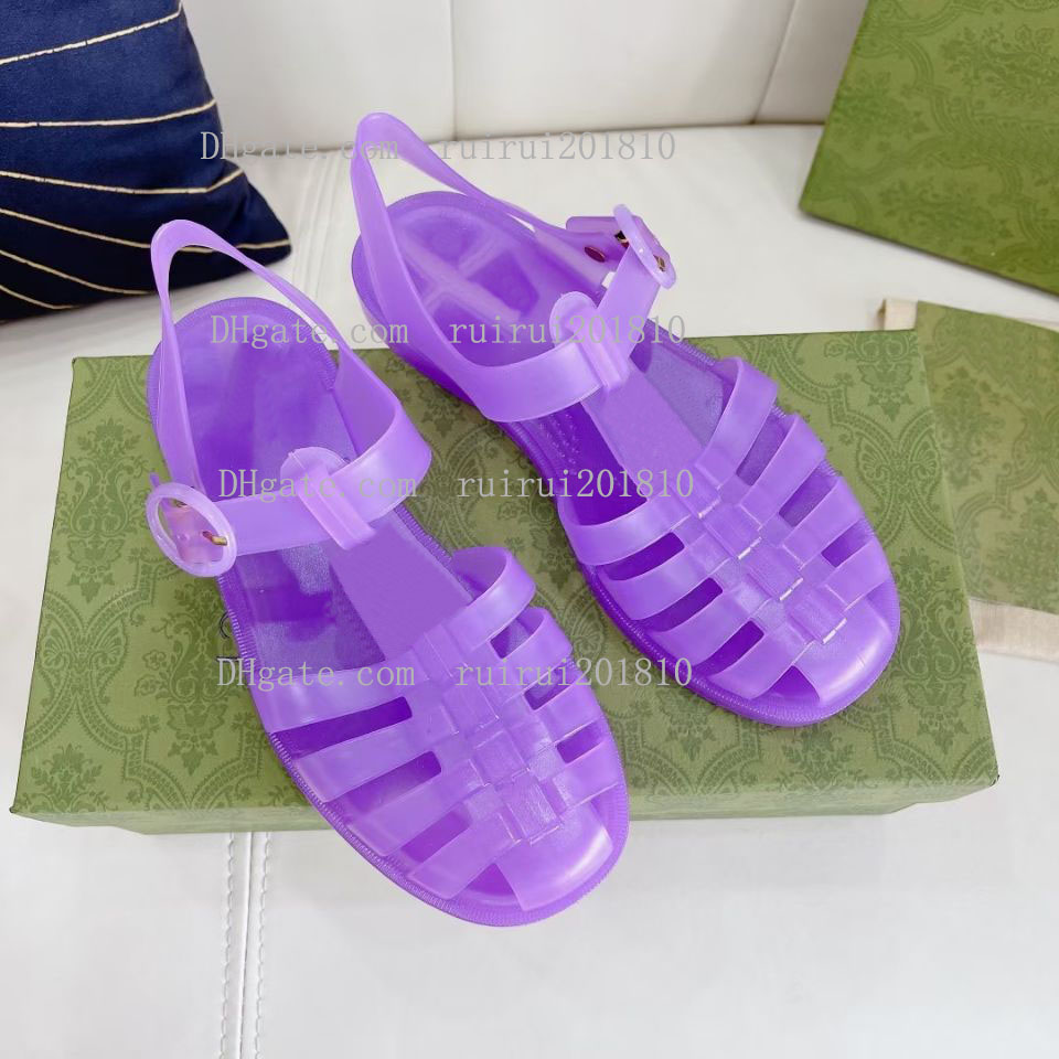 

Direct selling! High quality men's and women's ROMAN SANDALS fashion basket jelly color sports flat shoes luxury designer shoes party show free box size 35-42, Clear
