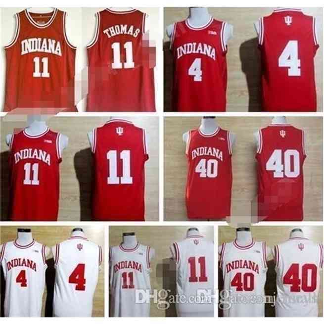 Camisetas de baloncesto universitario Hoosiers Isiah Thomas 11 Victor Odipo Jersey 4 Cody Zeller 40 Rojo Blanco